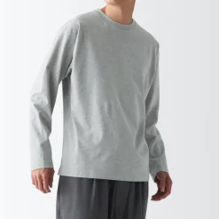 Men's Brushed Jersey Crew Neck Long Sleeve T-Shirt