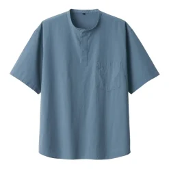Men's Cool Touch Henley Neck Short Sleeve Woven T-Shirt