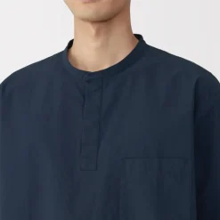 Men's Cool Touch Henley Neck Short Sleeve Woven T-Shirt