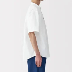 Men's Cool Touch Henley Neck Short Sleeve Woven T-Shirt