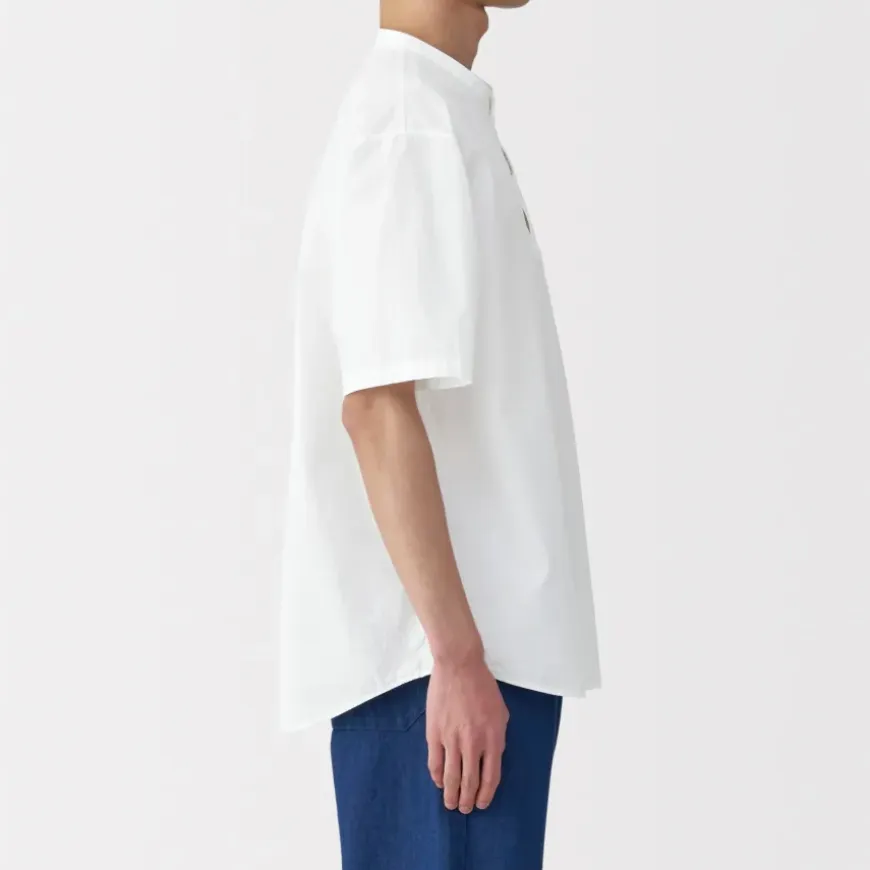 Men's Cool Touch Henley Neck Short Sleeve Woven T-Shirt