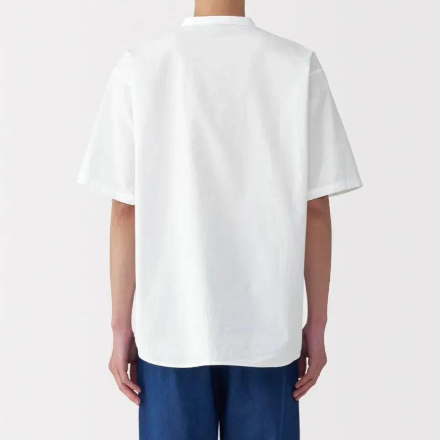 Men's Cool Touch Henley Neck Short Sleeve Woven T-Shirt