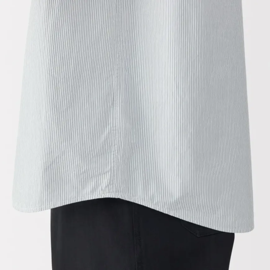 Men's Cool Touch Henley Neck Short Sleeve Woven Striped T-Shirt