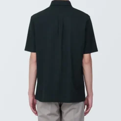 Men's Cool Touch Pique Button Down Short Sleeve Polo Shirt