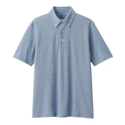 Men's Cool Touch Pique Button Down Short Sleeve Polo Shirt