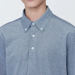 Men's Cool Touch Pique Button Down Short Sleeve Polo Shirt