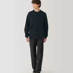 Men's Double Knitted V Neck Cardigan