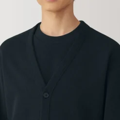 Men's Double Knitted V Neck Cardigan