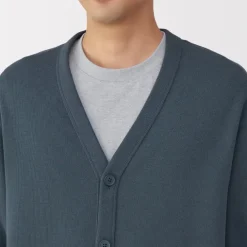 Men's Double Knitted V Neck Cardigan