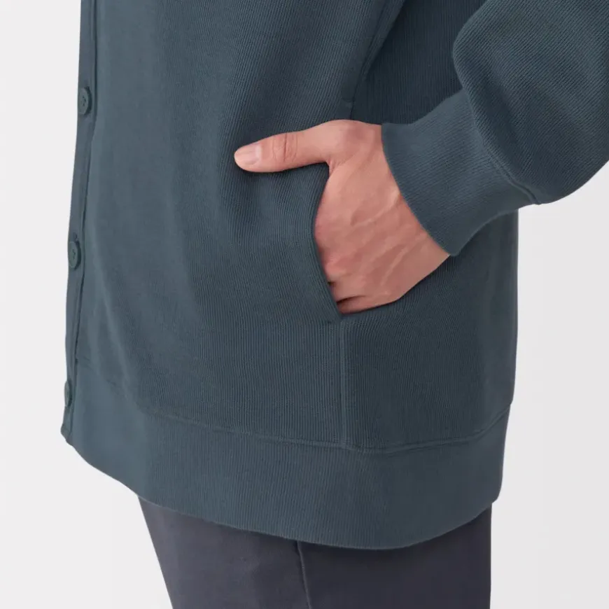 Men's Double Knitted V Neck Cardigan
