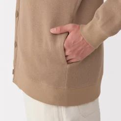 Men's Double Knitted V Neck Cardigan