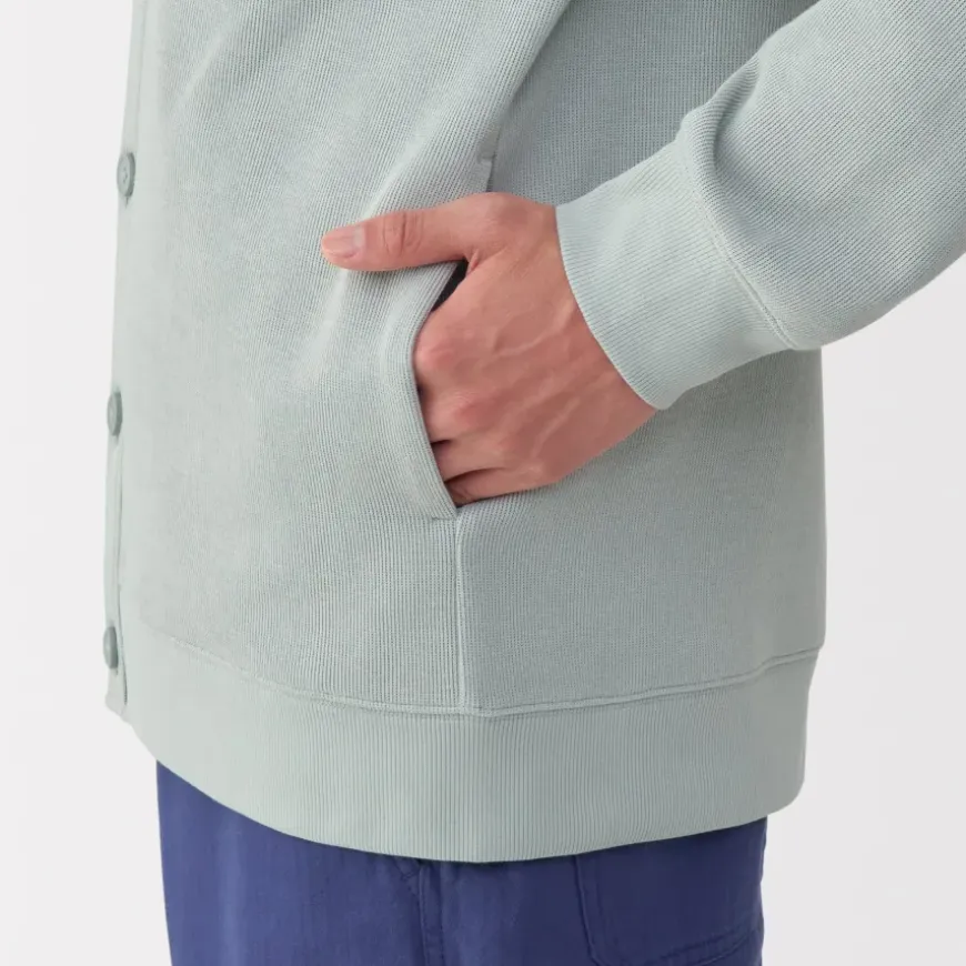Men's Double Knitted V Neck Cardigan