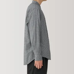 Men's Flannel Stand Collar Long Sleeve Patterned Shirt