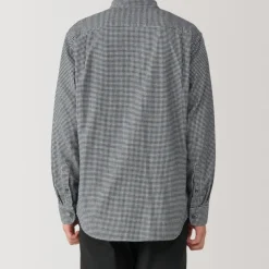 Men's Flannel Stand Collar Long Sleeve Patterned Shirt
