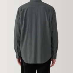 Men's Flannel Stand Collar Long Sleeve Patterned Shirt