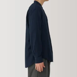 Men's Flannel Stand Collar Long Sleeve Shirt