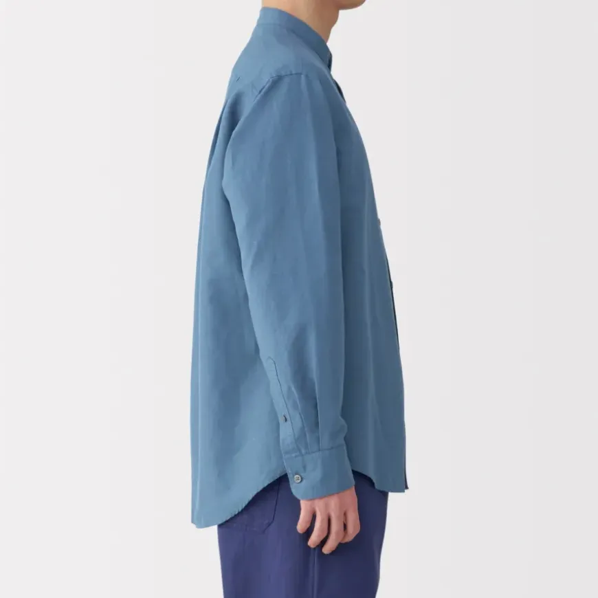 Men's Hemp Cotton Stand Collar Shirt