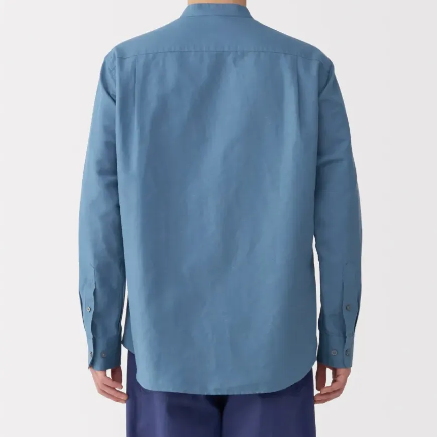 Men's Hemp Cotton Stand Collar Shirt