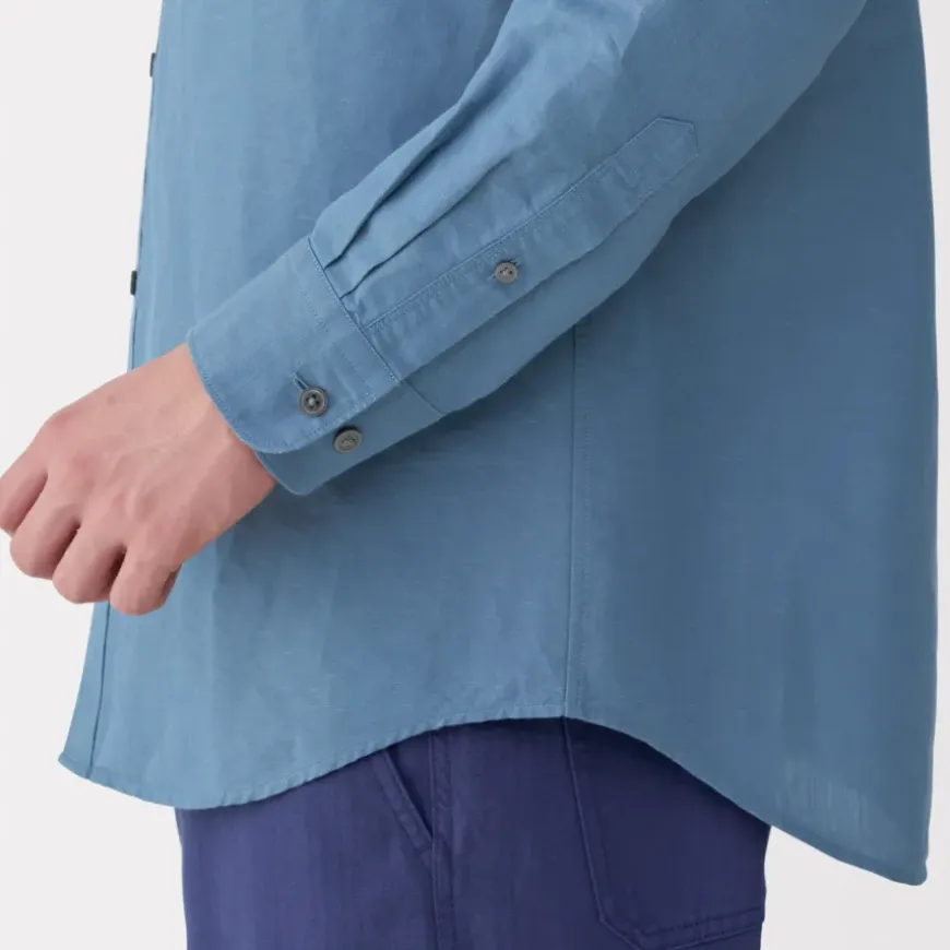 Men's Hemp Cotton Stand Collar Shirt