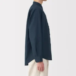 Men's Hemp Cotton Stand Collar Shirt