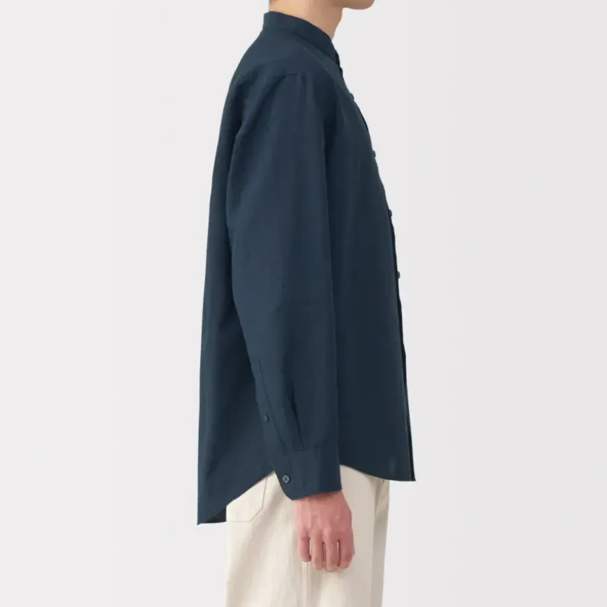 Men's Hemp Cotton Stand Collar Shirt