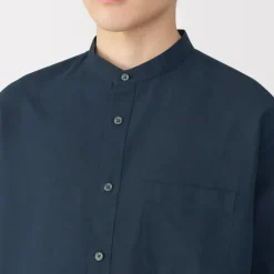 Men's Hemp Cotton Stand Collar Shirt