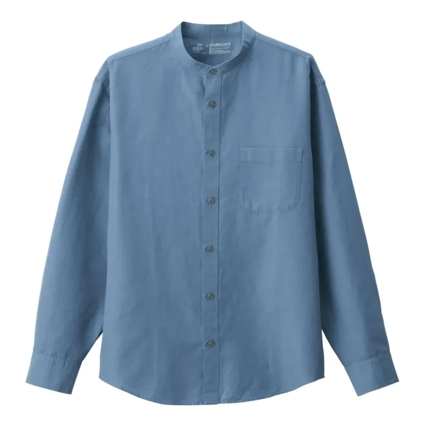 Men's Hemp Cotton Stand Collar Shirt