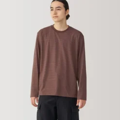 Men's Jersey Crew Neck Long Sleeve Striped T-Shirt