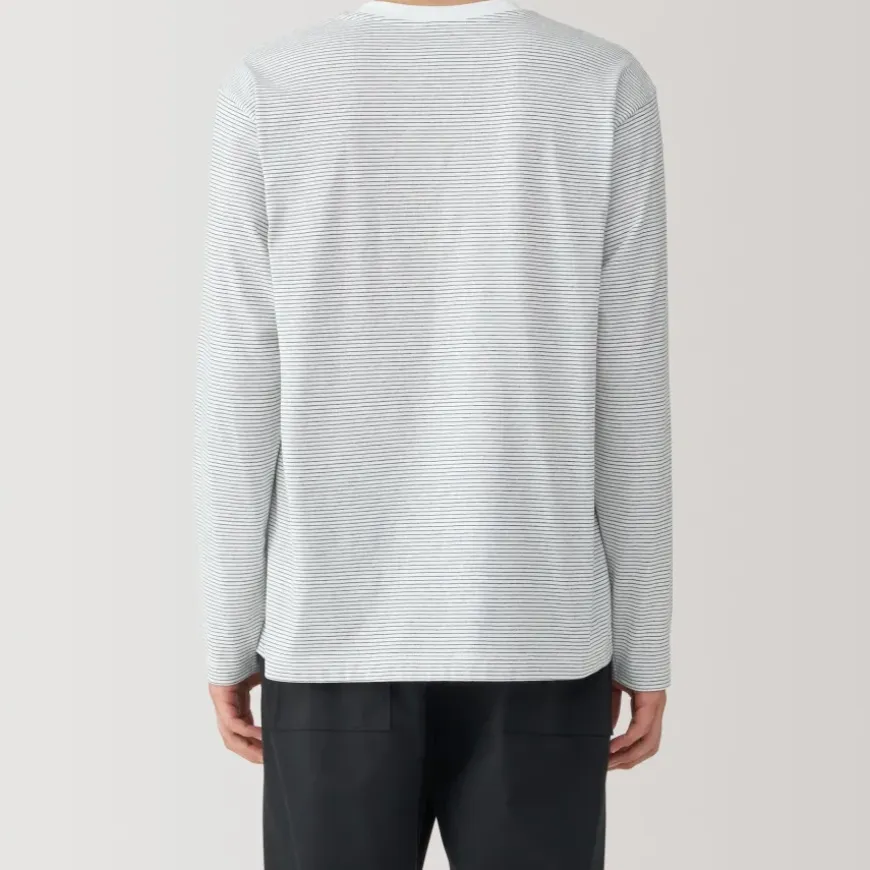 Men's Jersey Crew Neck Long Sleeve Striped T-Shirt