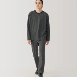 Men's Jersey Crew Neck Long Sleeve Striped T-Shirt