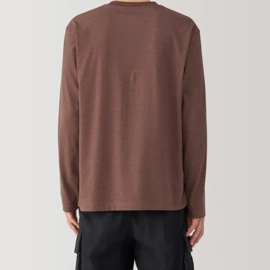 Men's Jersey Crew Neck Long Sleeve Striped T-Shirt