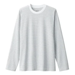 Men's Jersey Crew Neck Long Sleeve Striped T-Shirt