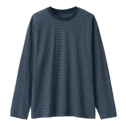 Men's Jersey Crew Neck Long Sleeve Striped T-Shirt