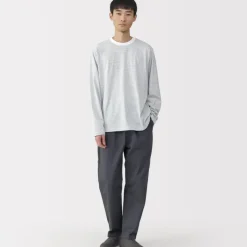 Men's Jersey Crew Neck Long Sleeve Striped T-Shirt