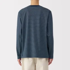 Men's Jersey Crew Neck Long Sleeve Striped T-Shirt