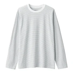 Men's Jersey Crew Neck Long Sleeve Striped T-Shirt