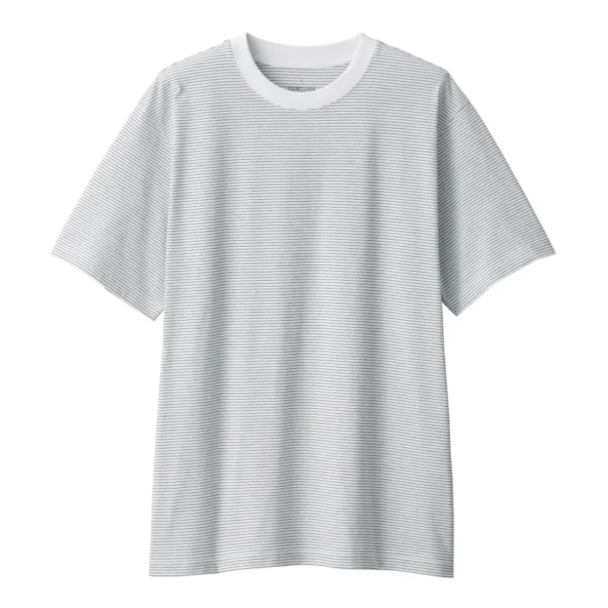 Men's Jersey Crew Neck Short Sleeve Striped T-Shirt