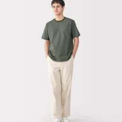 Men's Jersey Crew Neck Short Sleeve Striped T-Shirt