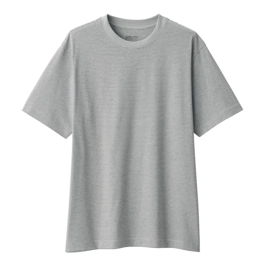 Men's Jersey Crew Neck Short Sleeve Striped T-Shirt