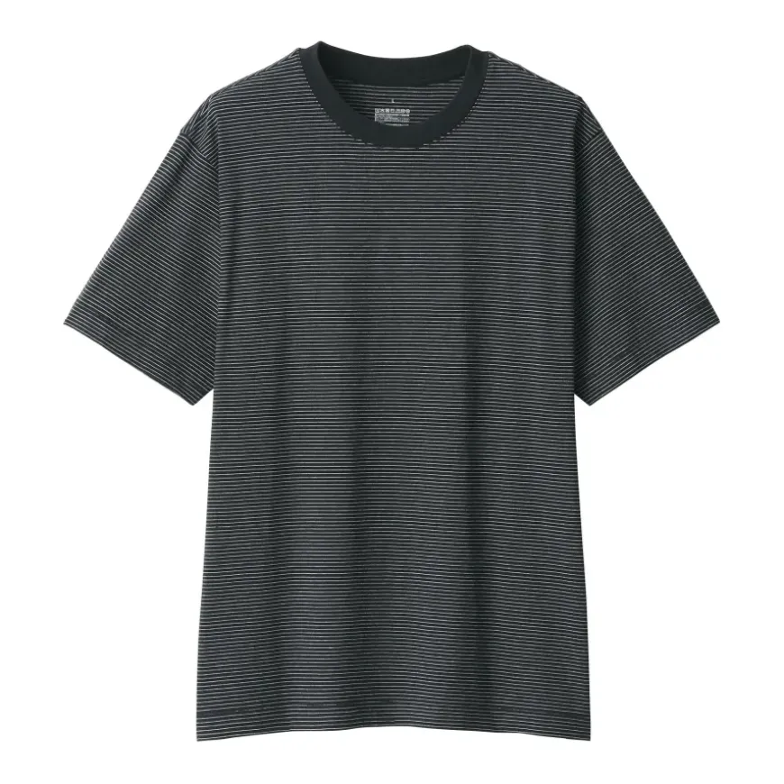 Men's Jersey Crew Neck Short Sleeve Striped T-Shirt