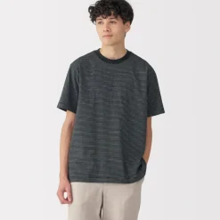 Men's Jersey Crew Neck Short Sleeve Striped T-Shirt