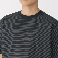 Men's Jersey Crew Neck Short Sleeve Striped T-Shirt