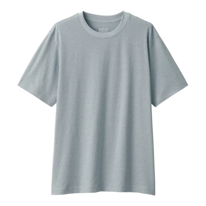 Men's Jersey Crew Neck Short Sleeve Striped T-Shirt
