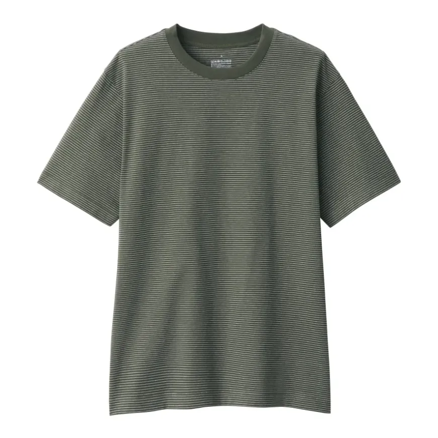 Men's Jersey Crew Neck Short Sleeve Striped T-Shirt