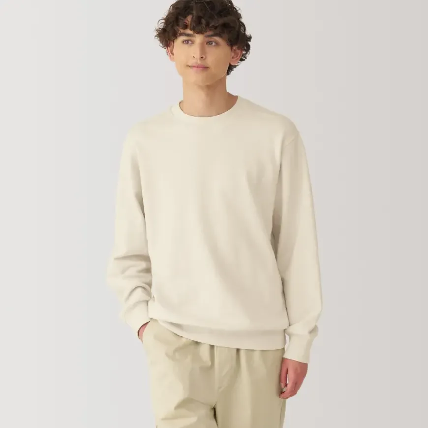Men's Jersey Slub Crewneck Pullover Sweatshirt