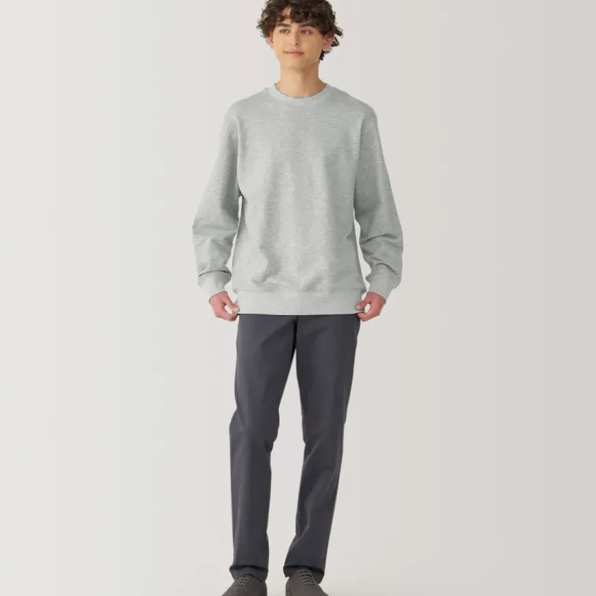 Men's Jersey Slub Crewneck Pullover Sweatshirt