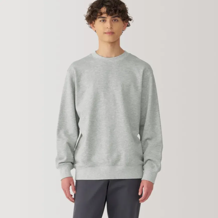 Men's Jersey Slub Crewneck Pullover Sweatshirt