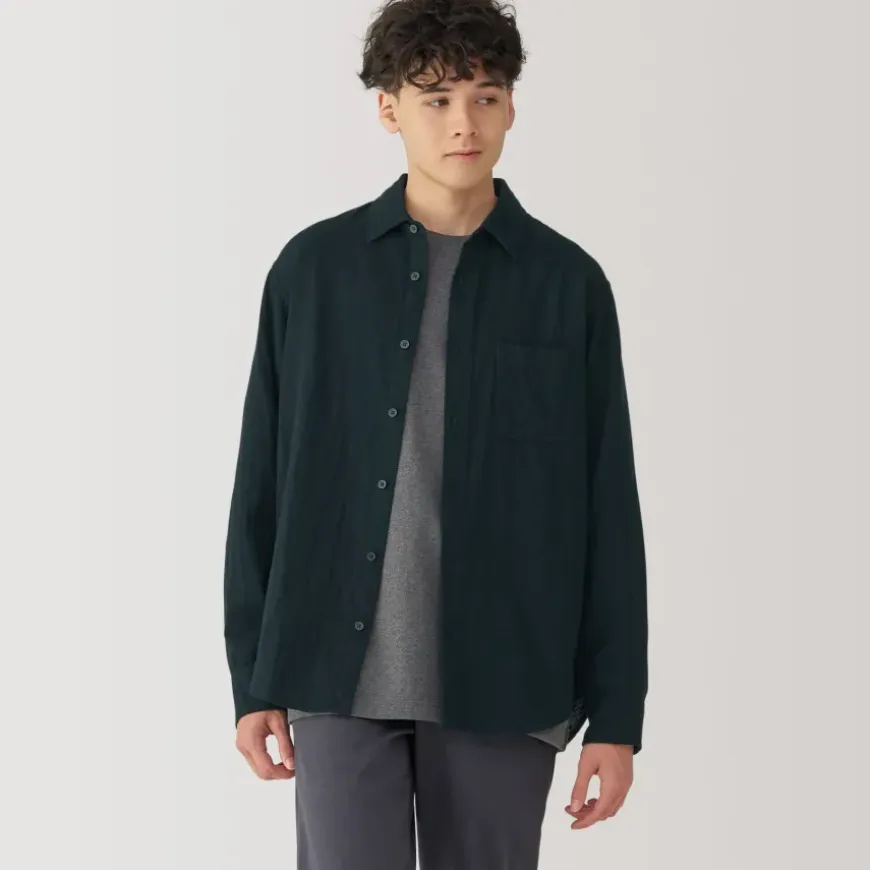 Men's Kapok Blend Double Gauze Long Sleeve Shirt