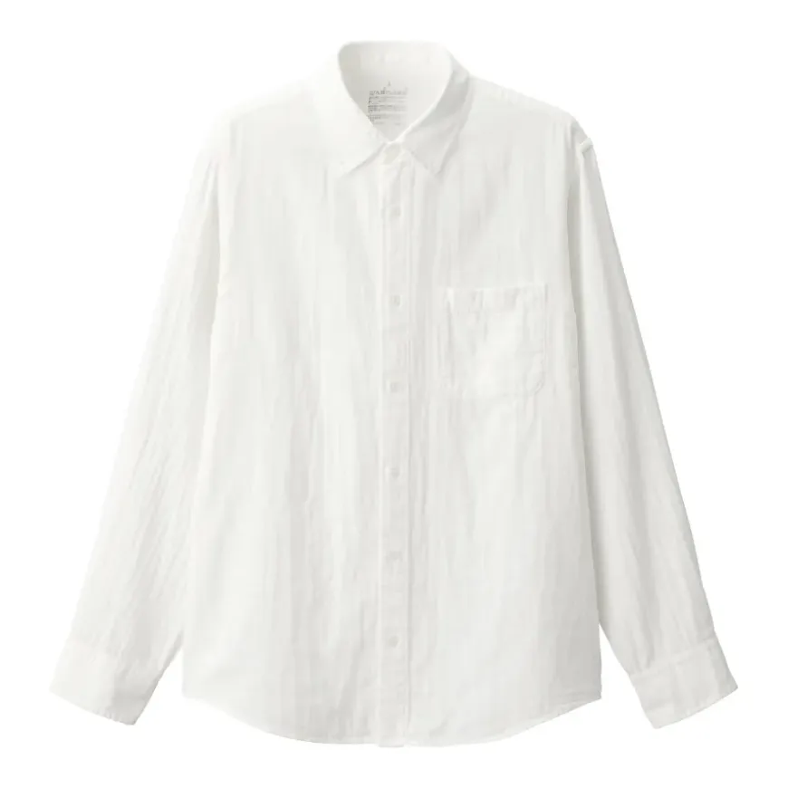 Men's Kapok Blend Double Gauze Long Sleeve Shirt