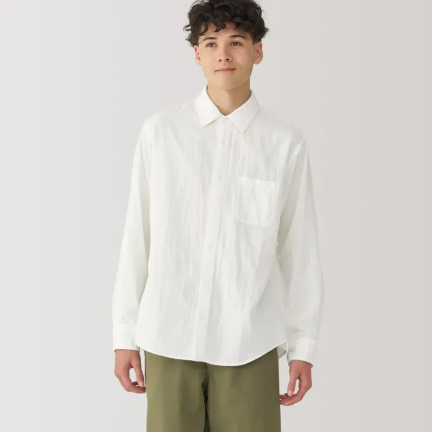 Men's Kapok Blend Double Gauze Long Sleeve Shirt